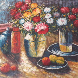 MESA, VENTANA ,JARRONES